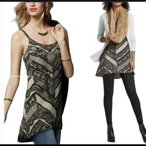 CABi #3278 Monaco Cami Tank Hi Low Lace Print Tunic Blouse